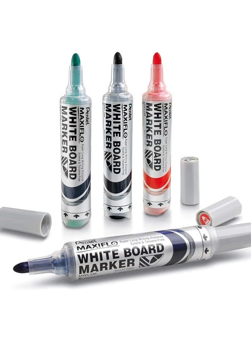 Pentel MaxiFlo Whiteboard Marker Set – 4 Colors Assorted - Image 2